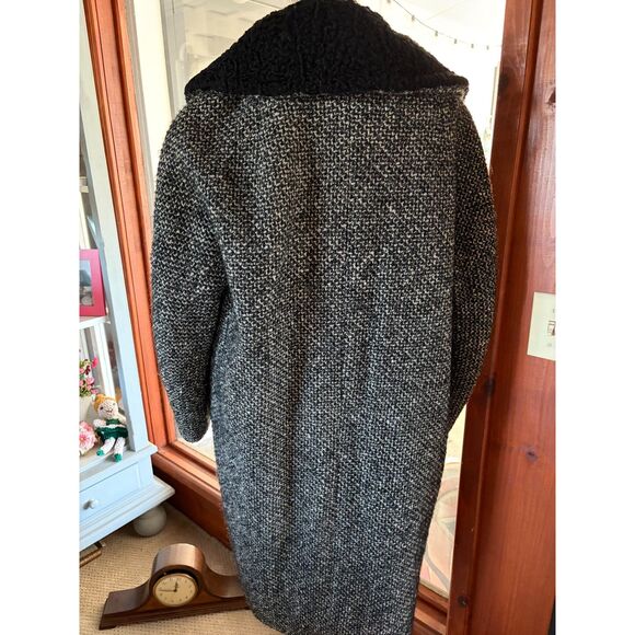 Vintage Karakul Collar Tweed Swing Coat Fully Lined Rare Plus Size XL/2XL - Picture 3 of 7